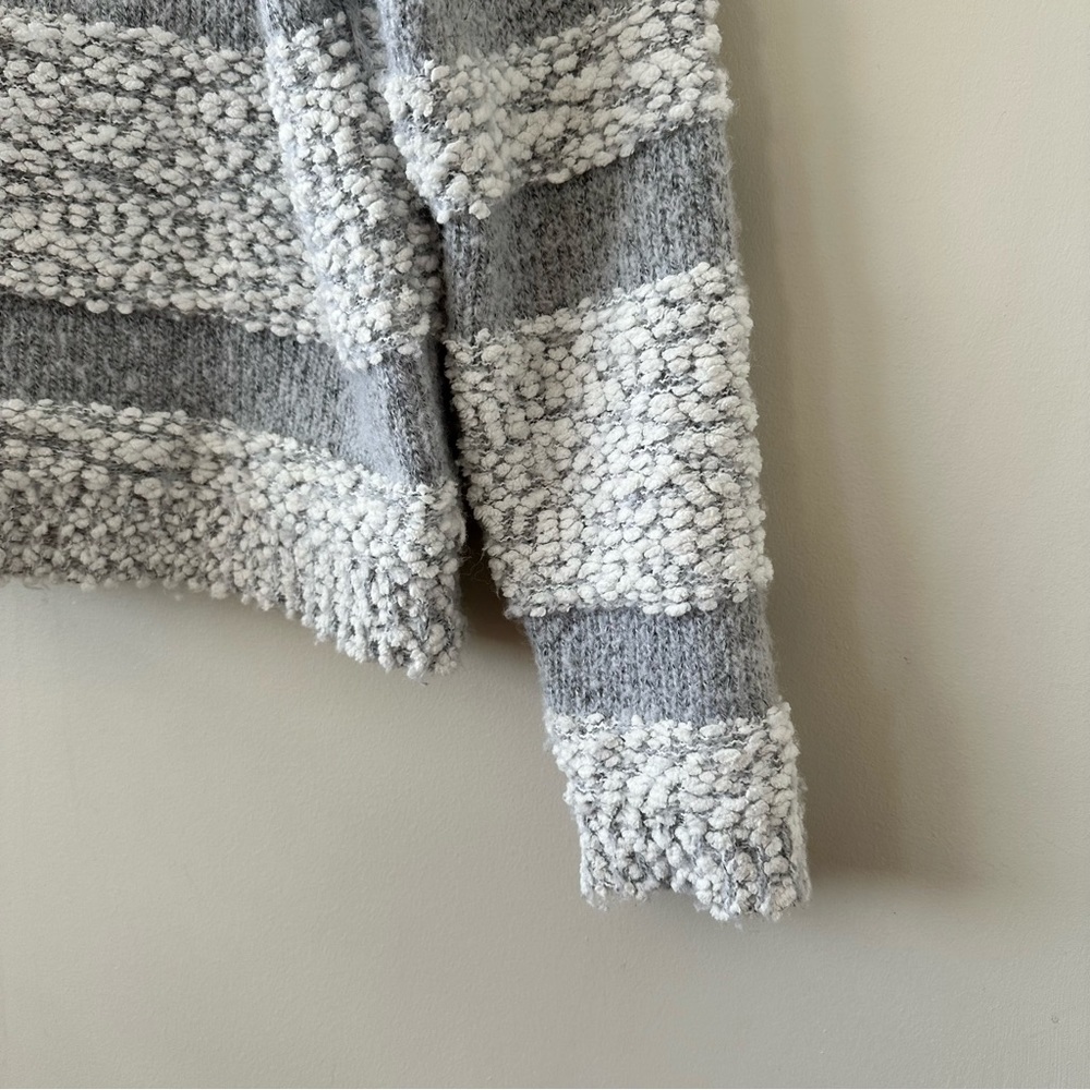 Anthropologie-Heartloom Fuzzy Textured Stripe Boxy Sweater (Size:Small) - Picture 5 of 8